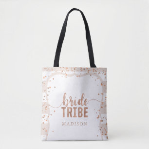 Tote Bag Sable Stripes & Rose Gold Confetti Bride Tribu