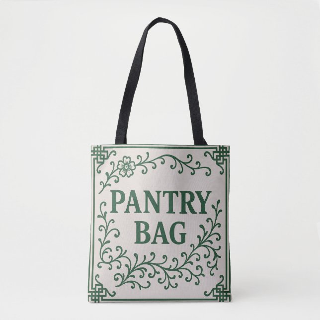TOTE BAG "SAC À PROVISIONS VERT" - FOURRE-TOUT CHINOISERIE (Devant)