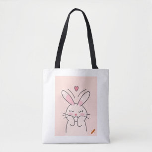 Tote Bag "Sac de conception de lapin cardiaque minimaliste