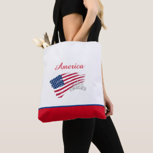 Tote Bag Sac-Drapeau de Fourre-tout de couronne d'argent de