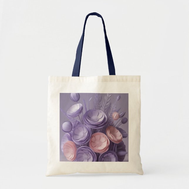 Tote Bag "Sac fourre-tout Jumbo à fleurs violettes - concep (Devant)