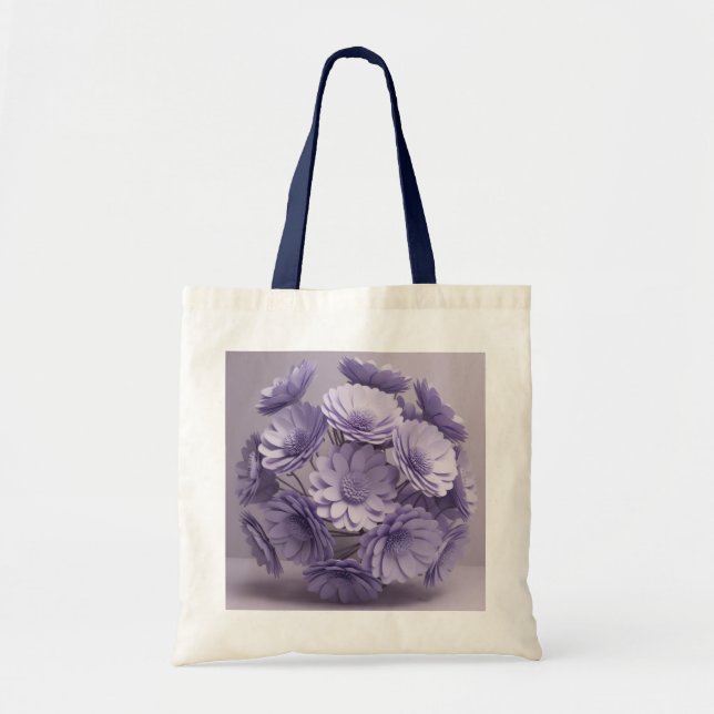 Tote Bag "Sac fourre-tout Jumbo à fleurs violettes - concep (Devant)