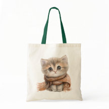 "Sac fourre-tout naturel : Cute Kitty dans le styl