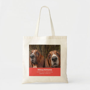 Tote Bag Sacoche à main Basset Hounds Restez à la maison