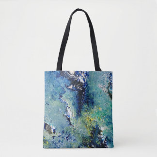 Tote Bag Sacoche d'art Abstrait Turquoise