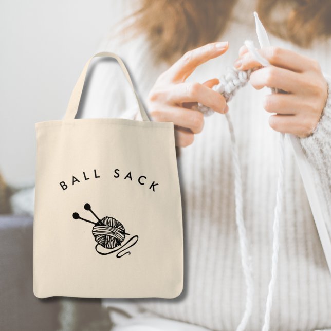 Tote Bag Sacoche de balle de Tricot amusant (Funny Knitting Ball Sack Tote Bag
)