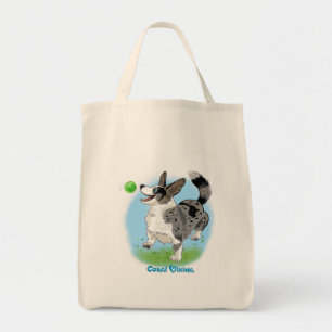 Tote Bag Sacoche shopping avec corgi merle bleu !