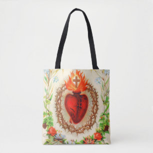 Tote Bag Sacré Coeur de Jésus Vintage