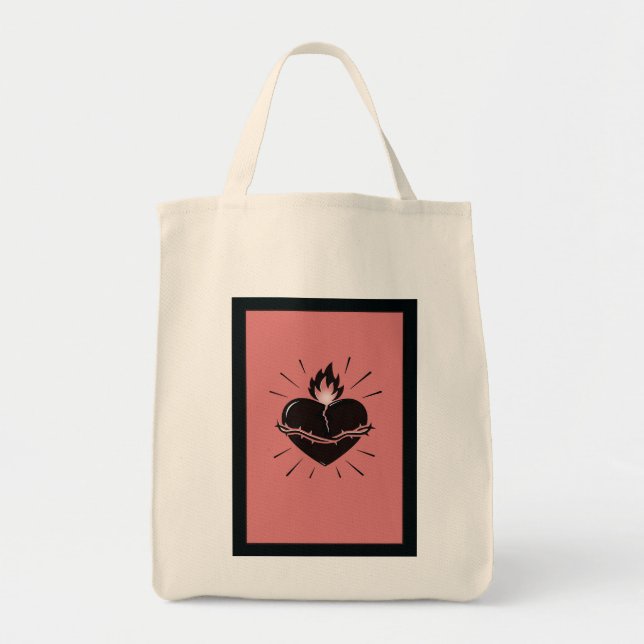 Tote Bag Sacred Heart Reimagined – Minimal Symbolic Art  (Devant)