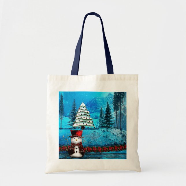 Tote Bag Sacs-cadeaux folkloriques d'hiver Lake Christmas (Devant)