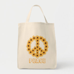 Tote Bag Sacs-Sacs en toile pour panneau de Paix Tournesol