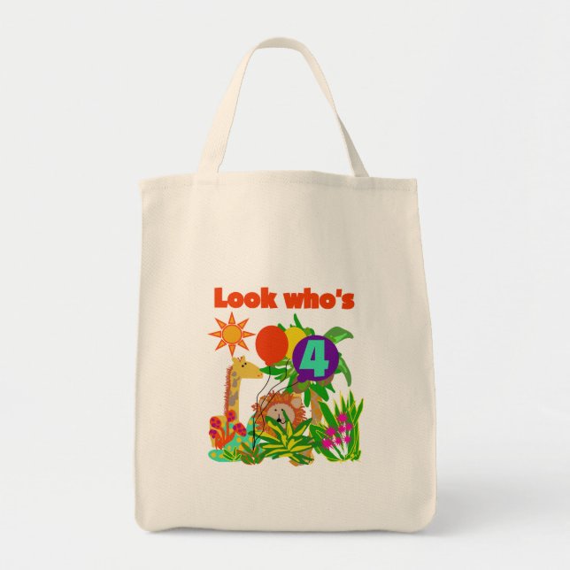 Tote Bag Safari 4e anniversaire Tshirts et cadeaux (Devant)