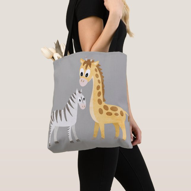 Tote Bag Safari mignon d'animal de bébé de zèbre et de (De près)