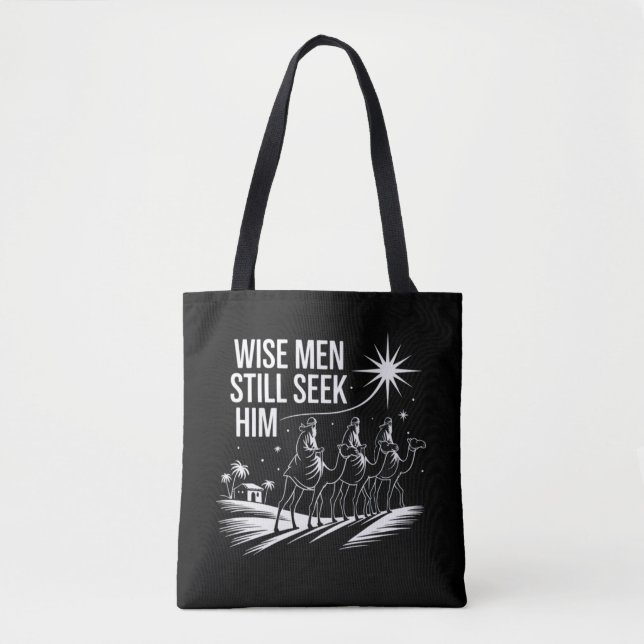 Tote Bag Sages cherchent encore Jésus Noël chrétien (Devant)