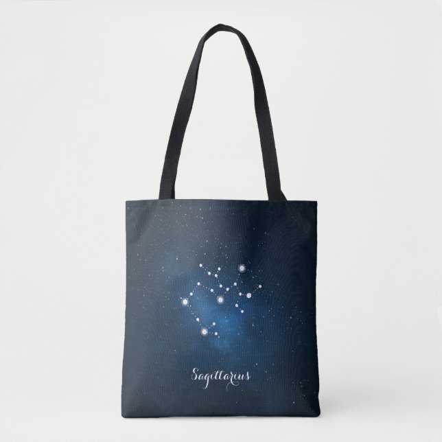 Tote Bag Sagittaire Bleu Constellation des signes zodiaques (Devant)