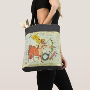 Tote Bag Sagittaire, Constellation Vintage Miroir d'Urania