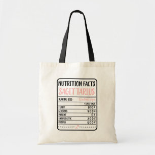 Tote Bag Sagittarius Nutrition Fact // Fun Novelty Zodiac