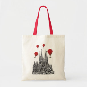 Tote Bag Sagrada Familia et Red Hot Air Balloons 2