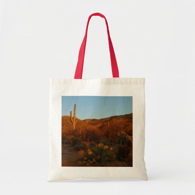 Tote Bag Saguaro Sunset I Arizona Désert Paysage (Devant)