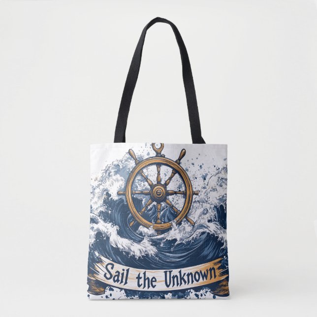 Tote Bag "Sail the Unknown" - Conception inspirée par le na (Devant)