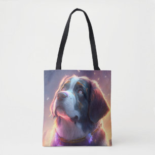 Tote Bag Saint Bernard Chien Animal Portrait Peinture Anima