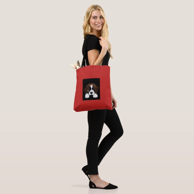 Tote Bag Saint-Bernard mignon (Sur le modèle)