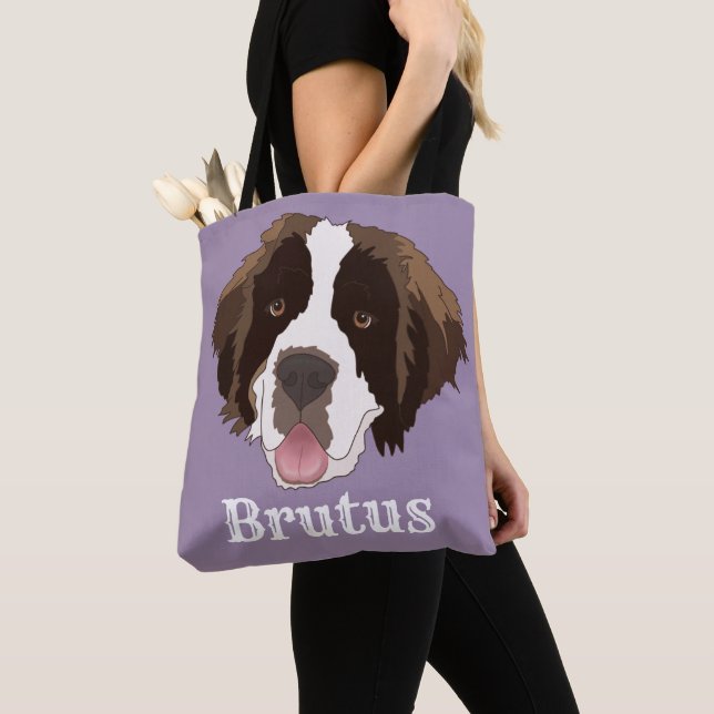 Tote Bag Saint Bernard personnalisé (De près)