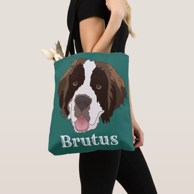 Tote Bag Saint Bernard personnalisé (De près)