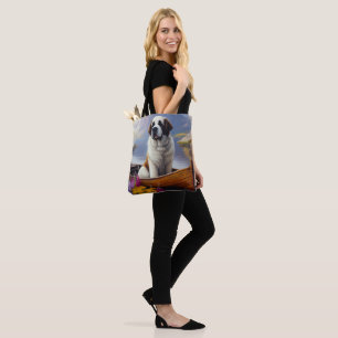Tote Bag Saint-Bernard sur une pagaie : Une aventure panora