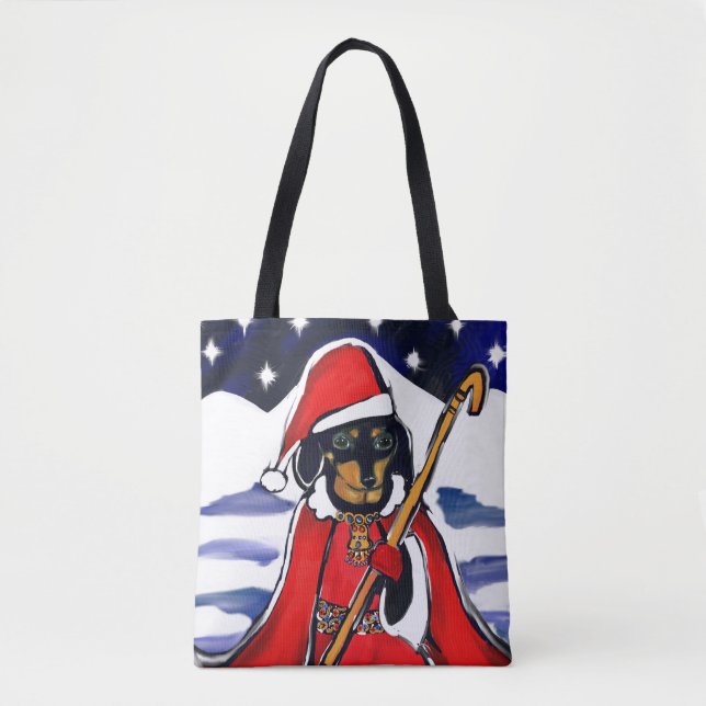 TOTE BAG SAINT-BERNARD TECHIEN DE NOËL  (Devant)