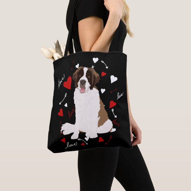 Tote Bag Saint Bernard Valentines (De près)