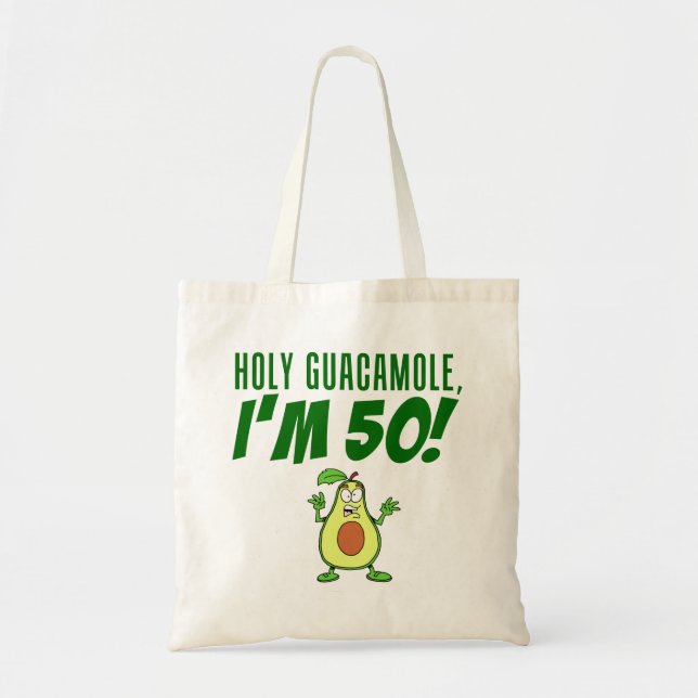 Tote Bag Saint Guacamole Je suis 50 Dessin Avocado (Devant)