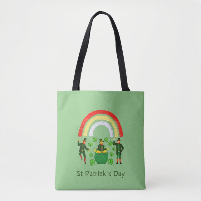 Tote Bag Saint Patrick' Day Shamrock Rainbow St Patrick's D (Devant)