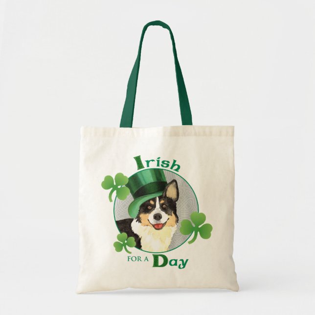 Tote Bag Saint Patrick's Day Cardigan Welsh Corgi (Devant)