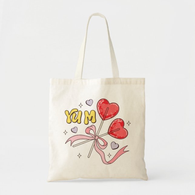 Tote Bag Saint Valentin Coeur Lollipop (Devant)