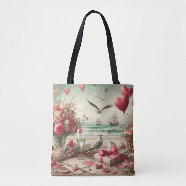 Tote Bag Saint-Valentin côtière/nautique (Devant)