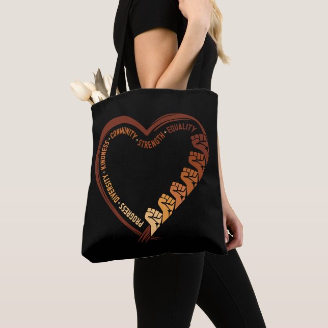 Tote Bag Saint-Valentin du Mois de l'Histoire des Noirs Amé (De près)