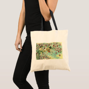Tote Bag Saint-Valentin victorien Cupidons Arbre cœur vinta