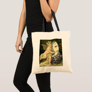 Tote Bag Saint-Valentin victorien vintage, oiseaux d'amour