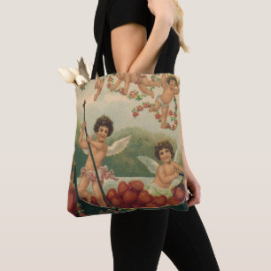 Tote Bag Saint Valentin vintage, Cherubs victoriens en bate