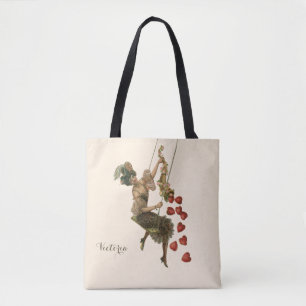 Tote Bag Saint-Valentin vintage, dame victorienne sur une a