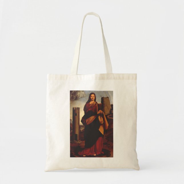 Tote Bag Sainte-Barbe Icône Sacrée Art Graphique (Devant)