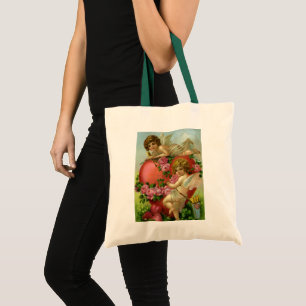 Tote Bag Saints valentines victoriens vintage coeur rose