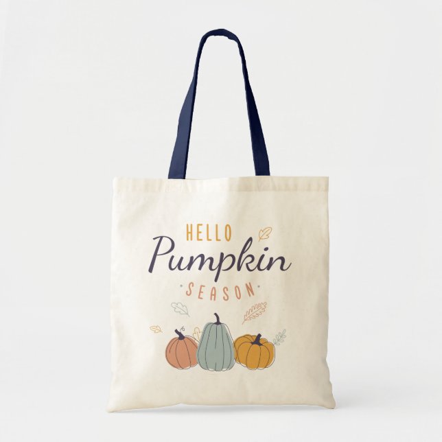 Tote Bag Saison Citrouille Hello (Devant)