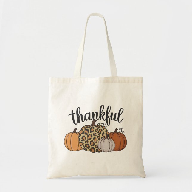 Tote Bag Saison Citrouille léopard Thanksgiving Halloween a (Devant)