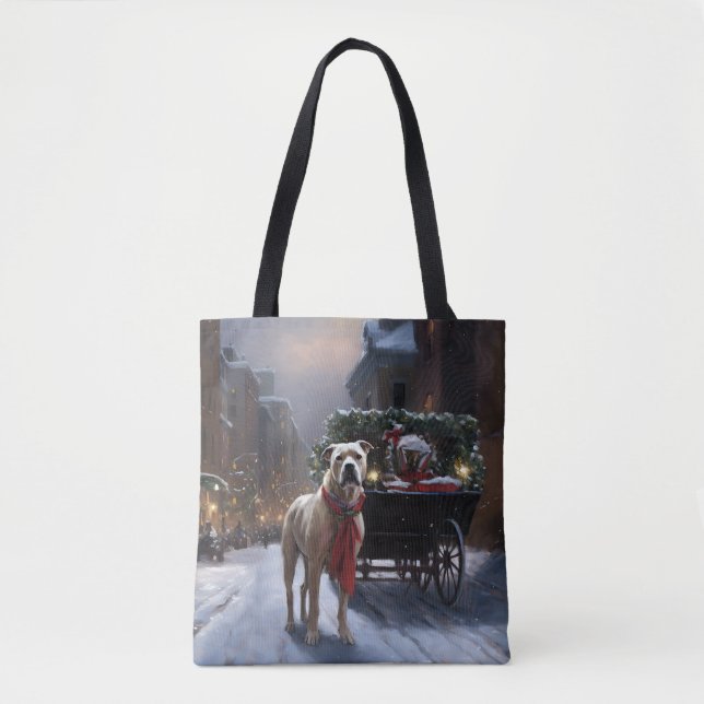 Tote Bag Saison de Noël du American Staffordshire (Devant)