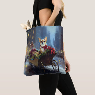 Tote Bag saison des fêtes de Noël de chihuahua
