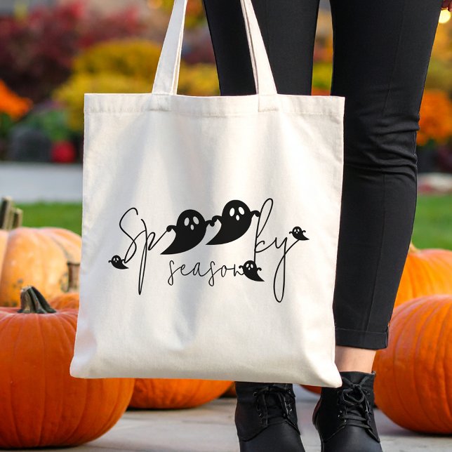 Tote Bag Saison éffrayante Black Flying Ghosts mignon Hallo (Disclaimer: This image is a digital mockup.)