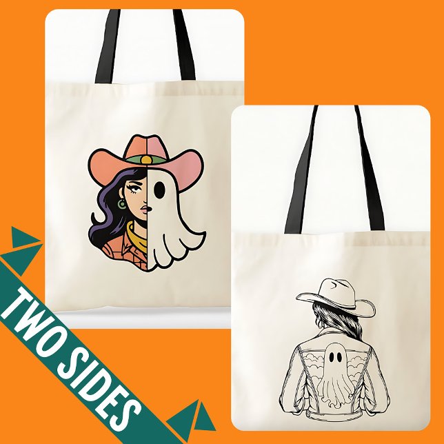 Tote Bag Saison éffrayante Cowgirl et Cool Ghoul Cowgirl Fo (Spooky Season Cowgirl and Cool Ghoul Cowgirl Tote)
