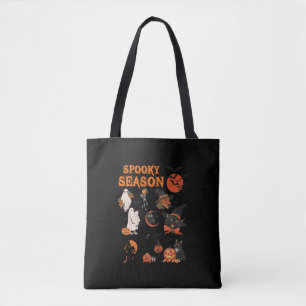 Tote Bag Saison éffrayante Halloween Chat Noir Sorcière Fan